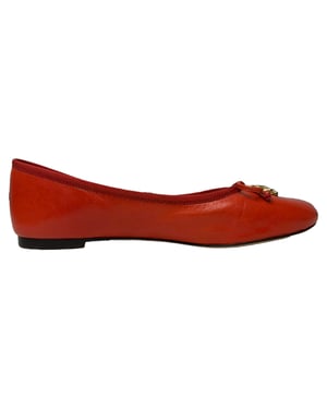 Tory Burch Tory Charm Ballet Flats in Red Leather
