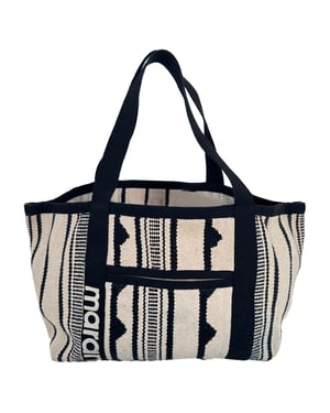 Isabel Marant Darwen Tote Bag in Black and White Cotton