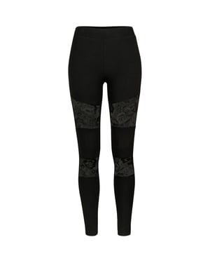 Urban Classics Dames/Dames Legging met Kanten Detail (Zwart)