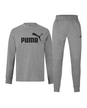 Men's Puma Leisurewear Long Fleece Full Tracksuit in Grey Heather
