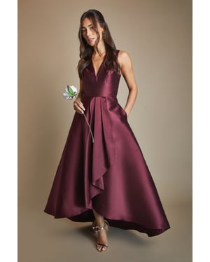 Coast Honoured Sleeveless Plunge Waterfall Twill Maxi Bridesmaid Dress