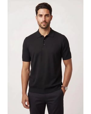 Short Sleeve Knitted Polo Top