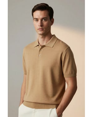 Short Sleeve Knitted Polo Top