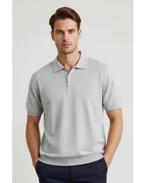 Short Sleeve Knitted Polo Top