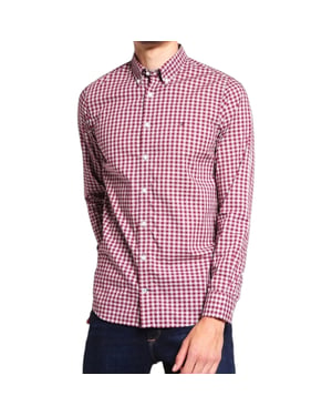 Tommy Hilfiger Mens Oxford Shirts Gingham Checked Regular Long Sleeve Cotton Top