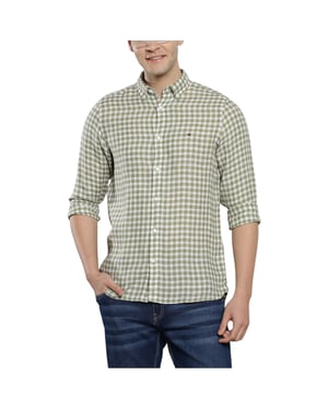 Tommy Hilfiger Mens Oxford Shirts Gingham Checked Regular Long Sleeve Cotton Top
