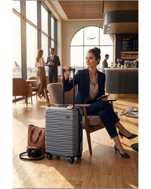 Hard Shell Coffee Cabin  48 x 37 x 20 cm Secure Luggage Suitcase - Vespera