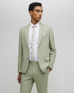 River Island Mens Suit Jacket Green Skinny Fit Stretch
