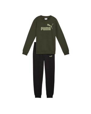 Puma Träningsset i fleece med logotyp nr 1 för barn/ungdomar (Blå/grön)