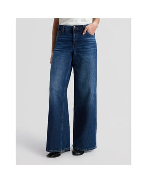 Lee Hope dames mid rise baggy wide leg jeans flash blue