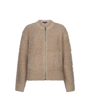Red Button Rb bomber knit boucle latte