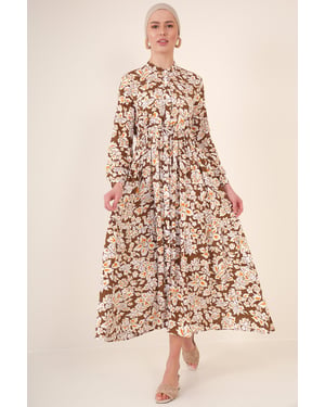 Maxi-jurk met patroon en knoopsluiting