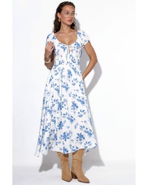 Bloemige Viscose Maxi Jurk