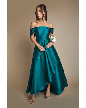 Bardot Twill Waterfall Bridesmaid Dress