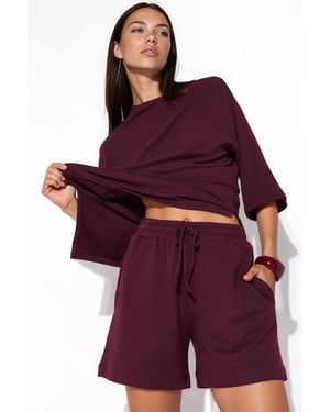 Middenhoog Taille Trekkoord Sweatshorts