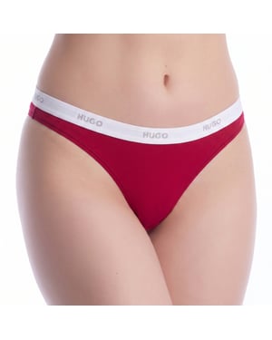 Dames Elastic Cotton Thong met Logo 50557101