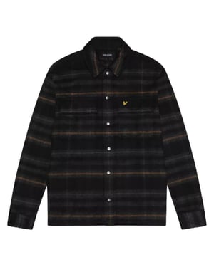 Lyle & Scott Brushed Tartan Jet Black Overshirt Jacket