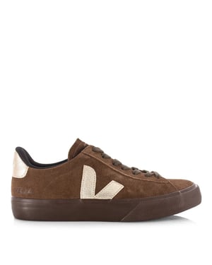 Veja Campo suede walnut platine moonrock lage sneakers dames