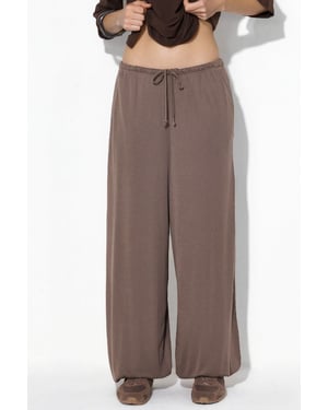 Dames Lange Elastische Taille Joggingbroek