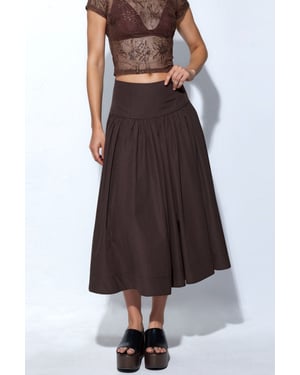 Hoge Taille A-Lijn Midi Rok