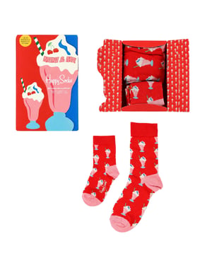 Happy Socks 2-Pack Red Mini & Me Milkshake Gift Set