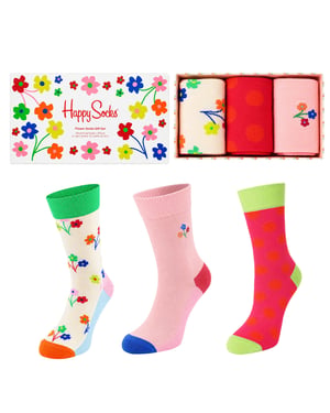 Happy Socks 3-Pack Multicolour Flower Gift Set
