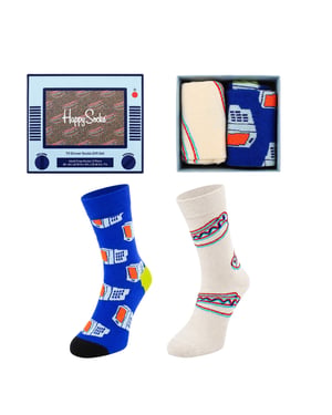 Happy Socks 2-Pack Multicolour TV Dinner Gift Set