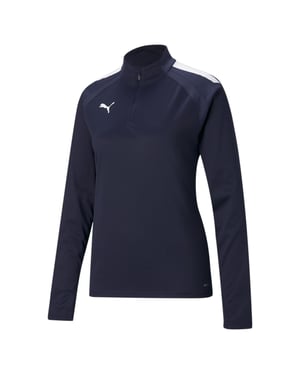 Women's Puma Teamliga Quarter Zip Top W Drill in Peacoat-White