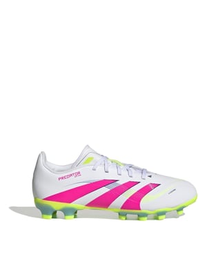 Boys adidas Predator Lace-Up Low Top Sneakers in White/Lucidpink