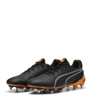 Men's Puma King .1 Soft Ground Football Boots in Black/Orange