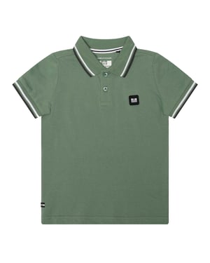 Weekend Offender Kinder Amorite Tipped Katoenen Poloshirt (Mid Groene)