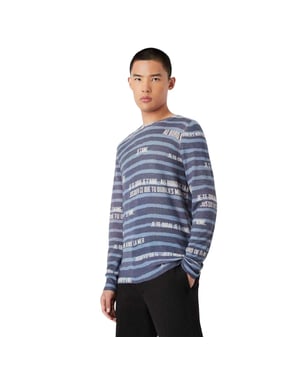 Emporio Armani EA7 Heren Slogan Kasjmier Sweatshirt (Marineblauw)
