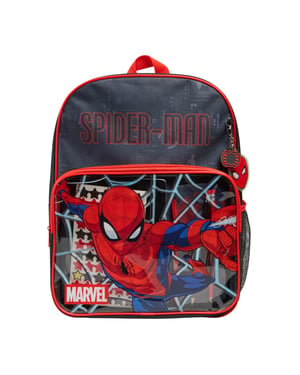 Spiderman Childrens Stationery Backpack red black