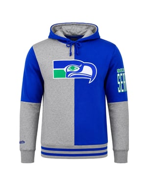 Mitchell & Ness NFL Seattle Seahawks Split Color Grey/Blue Hoodie