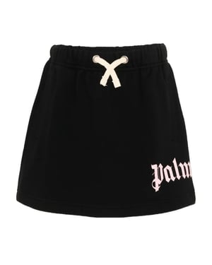Palm Angels Flickor Klassisk Oversized Logotyp Mini Kjol (Svart)