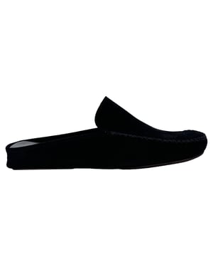 Manolo Blahnik Crawford Slippers in Black Suede