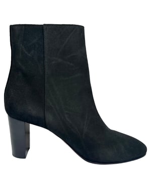 Chloé Double-Buckled High-Heel Ankle Boots in Black Suede