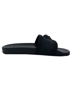 Versace Medusa badslippers van zwart rubber
