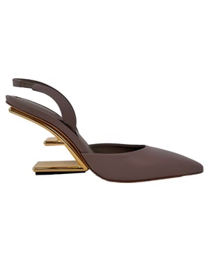 Fendi First Slingback Pumps in beige kalfsleer