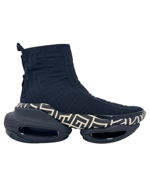 Balmain B-Bold High-Top Sneakers in Black Polyester