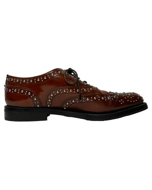 Church's Burwood Met-nittbrogues i brunt läder