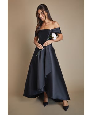 Bardot Twill Waterfall Bridesmaid Dress
