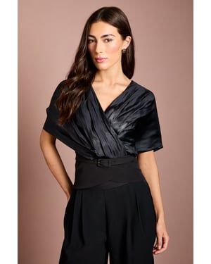 V Neck Cape Sleeve Top
