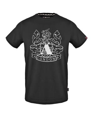 Aquascutum Large Shield Aldis Logo T-shirt, svart