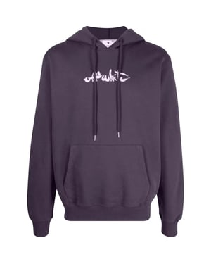 Off-White Script Logo Slim Fit Aubergine Hoodie