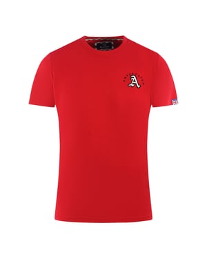 Aquascutum London Broderad A-logotyp Röd T-shirt