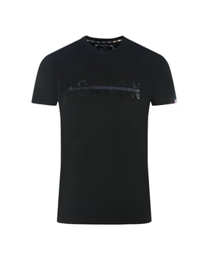 Aquascutum London 1851 T-shirt med delad logotyp, svart