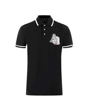 Aquascutum AQ 1851 Broderad Pikétröja med spets, svart