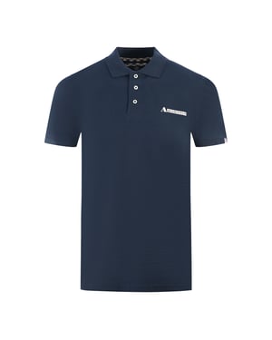 Aquascutum Boxed Logo Marinblå pikétröja