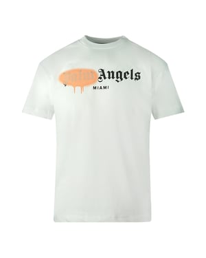 Palm Angels Miami Spray Paint Logo White T-Shirt